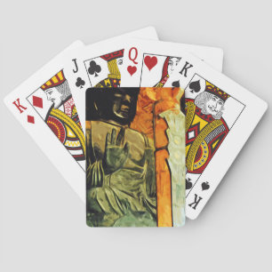 Buddhist Statue in Temple Abstract Impressionism Poker Cards