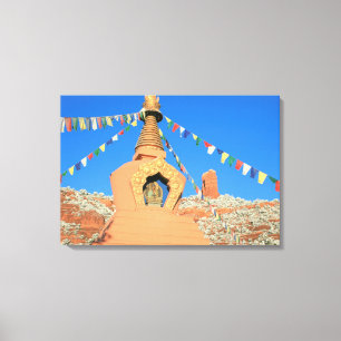 Buddhist stupa in red rocks wrapped canvas print