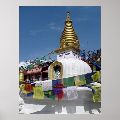 Buddhist Stupa Kathmandu Nepal Spiritual Travel Poster