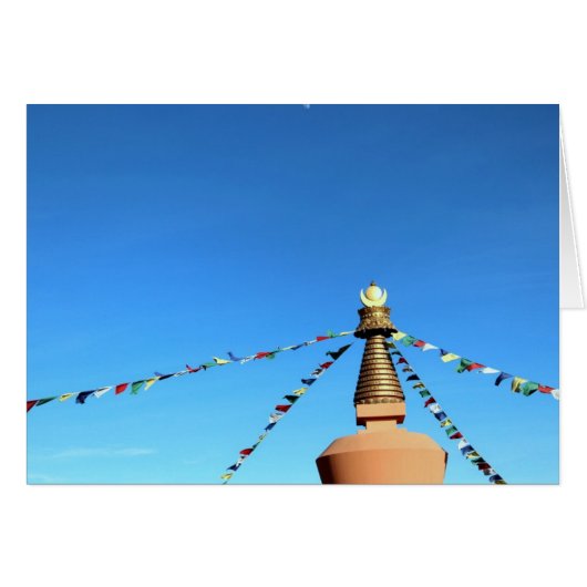 Buddhist stupa with prayer flags cards (Front Horizontal)