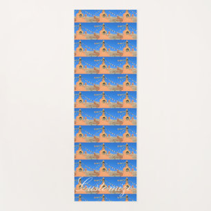 Buddhist stupa with prayer flags Thunder_Cove Yoga Mat
