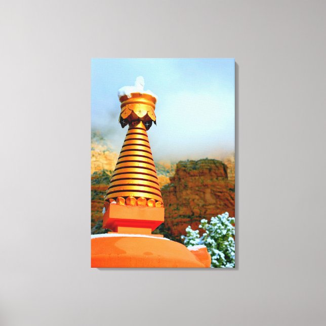 buddhist stupa wrapped canvas print (Front)