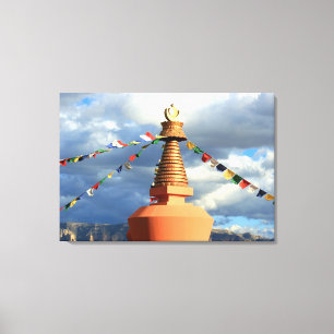Buddhist stupa wrapped canvas print