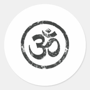 Buddhist Symbol Om Cool Buddhism Yoga Tao Zen Men Classic Round Sticker