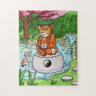 Buddhist Tabby Meditation Cat Jigsaw Puzzle