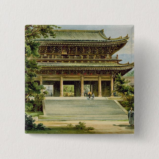 Buddhist temple at Kyoto, Japan Pinback Button (Front)