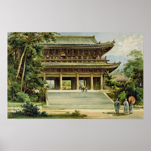 Buddhist temple at Kyoto, Japan Poster (Front)
