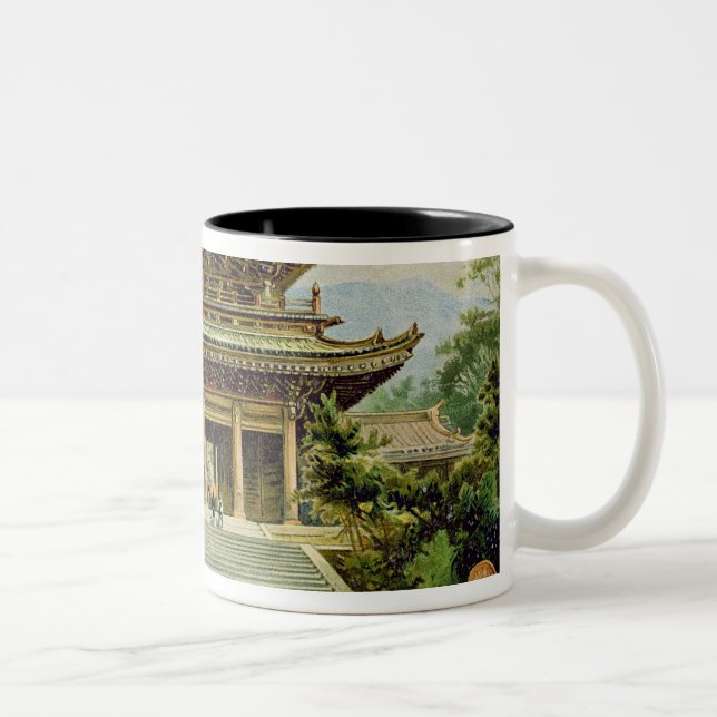 Buddhist temple at Kyoto, Japan Two-Tone Coffee Mug (Right)