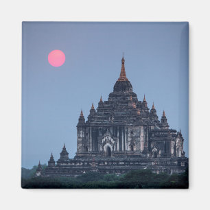 Buddhist Temple At Sunset Magnet
