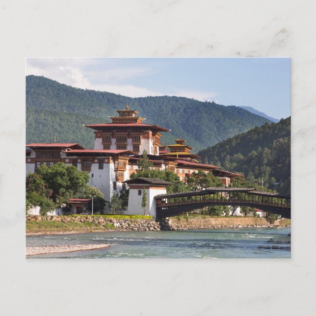 Buddhist Temple By River Postcard (Front)