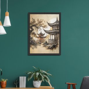 Buddhist Temple Framed Art