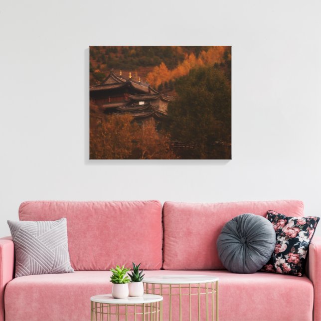 Buddhist Temple Wrapped Canvas Print (Insitu(LivingRoom))