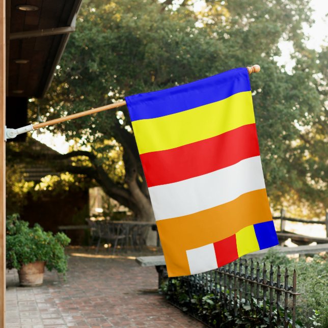 Buddhist Vesak Holiday Practice Buddha Kindness House Flag (In SItu)