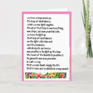 Buddhist "we have a lamp inside us + H2Ocolor Thank You Card