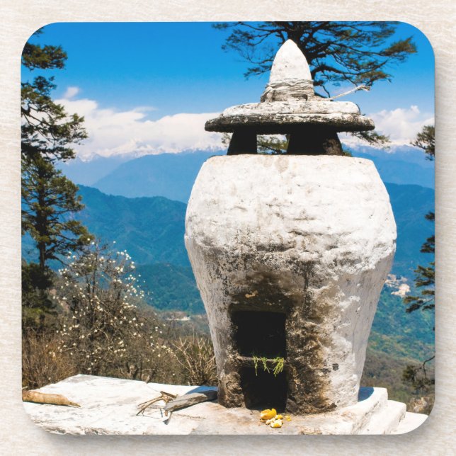 Buddhist Worship Site Drink Coaster (Front)
