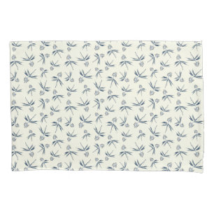 Budding Blue Branches on cream - seamless pattern. Pillow Case