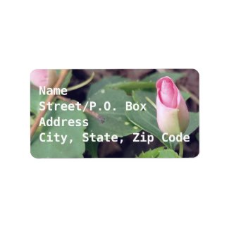 Budding flower address label