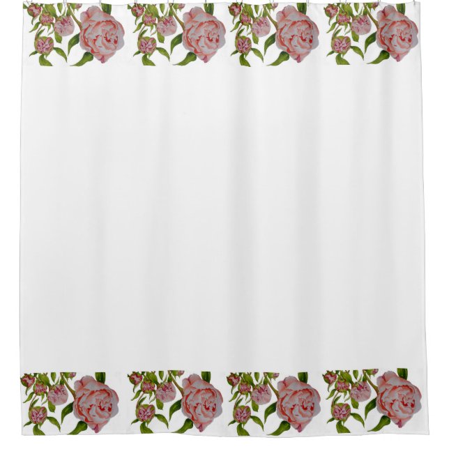 Budding Peonies on a Shower Curtain (Front)