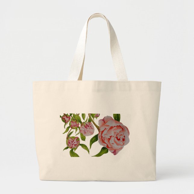 Budding Peonies on a Tote Bag (Front)