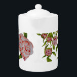 Budding Peonies Teapot<br><div class="desc">This design captures the buds of Peony in different stages of evolution, that lead to a full bloom. As you rotate the tea pot from left to right, the beauty of the evolving form is revealed like a story on a timeline. The buds look like giggling flower girls at a...</div>