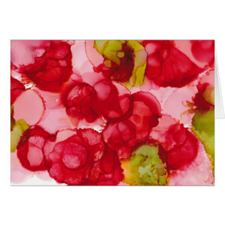 "Budding Red" - Alcohol Ink Art Print Cards