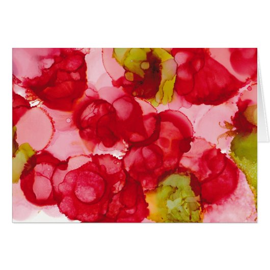 "Budding Red" - Alcohol Ink Art Print Cards (Front Horizontal)