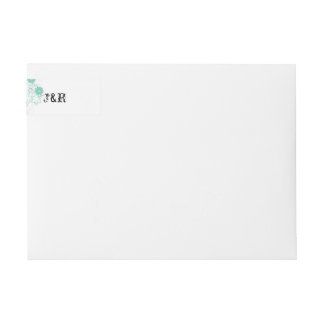 Budding Romance in Aqua Wedding Wrap Around Label