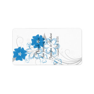 Budding Romance in Blue Wedding Lip Balm Label