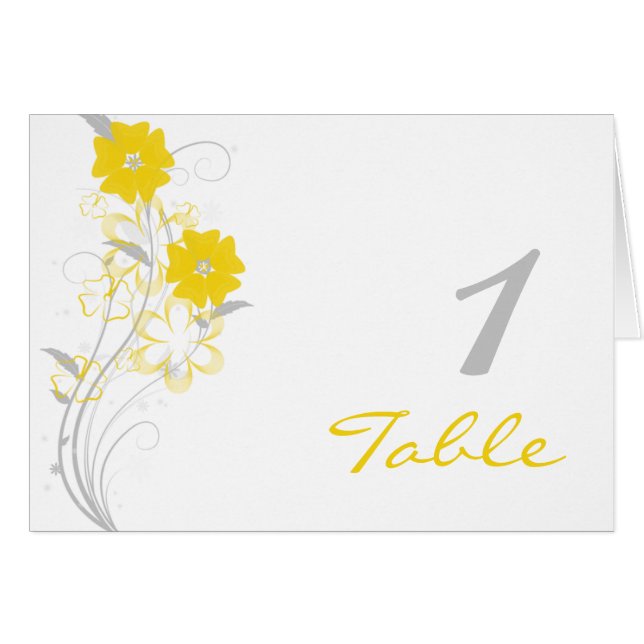 Budding Romance in Yellow Table Number (Front Horizontal)