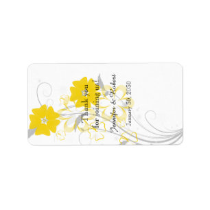Budding Romance Yellow Wedding Lip Balm Label