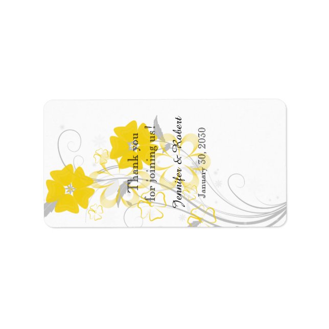 Budding Romance Yellow Wedding Lip Balm Label (Front)