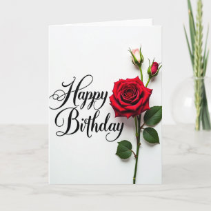 Budding Rose Birthday Card