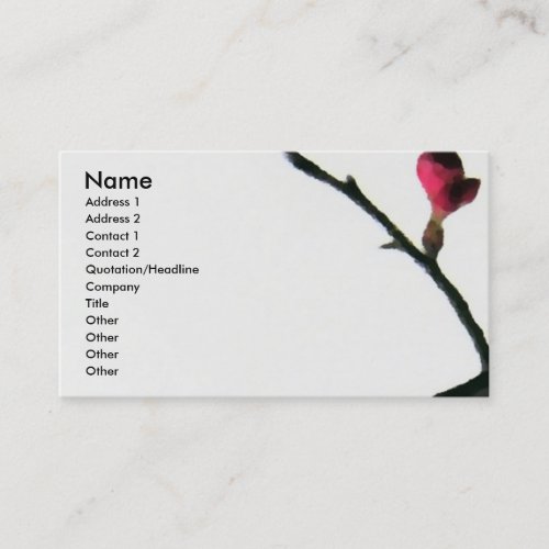 Budding Then Blooming Oriental Zen Floral Design Business Card