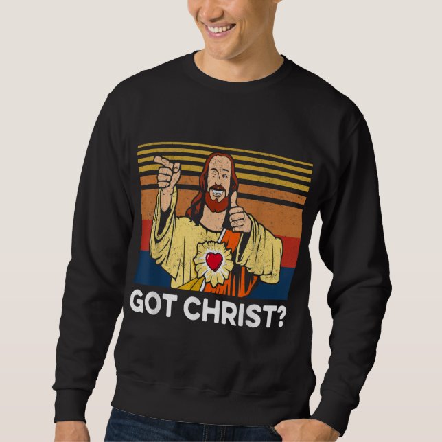 Buddy Christ Christmas Cool Jesus Religious Christ Sweatshirt (Front)