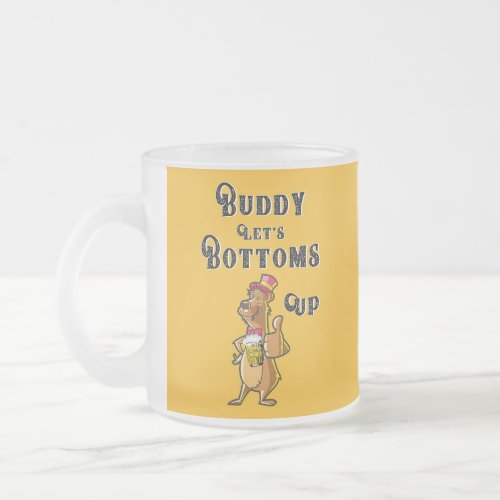 Buddy Lets Bottoms Up International 4 August Beer Frosted Glass Coffee Mug