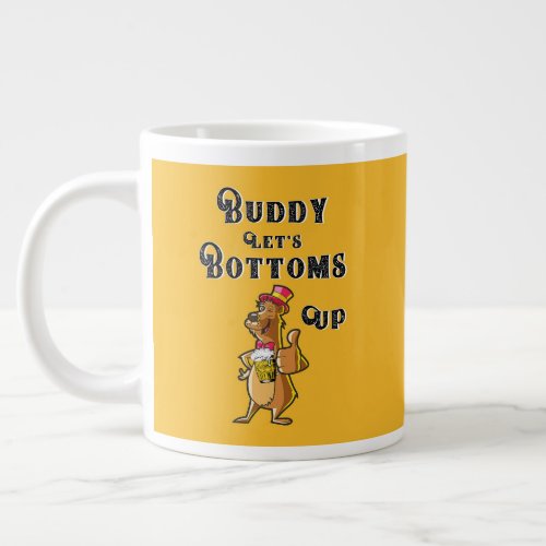 Buddy Lets Bottoms Up International 4 August Beer Giant Coffee Mug