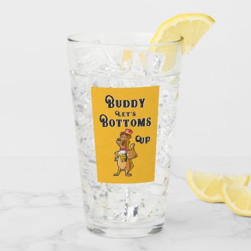 Buddy Lets Bottoms Up International 4 August Beer Glass