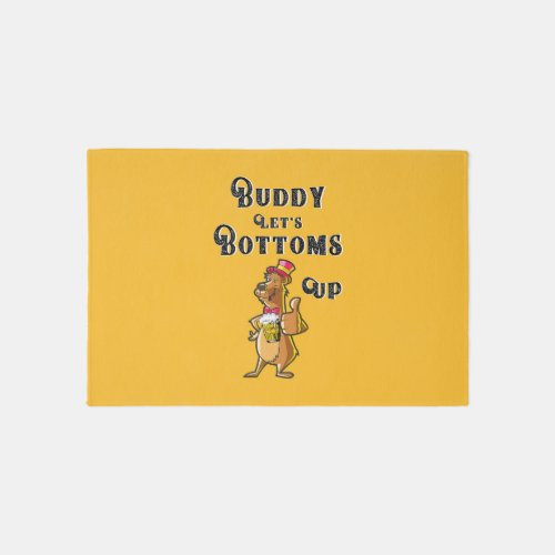Buddy Lets Bottoms Up International 4 August Beer Outdoor Rug
