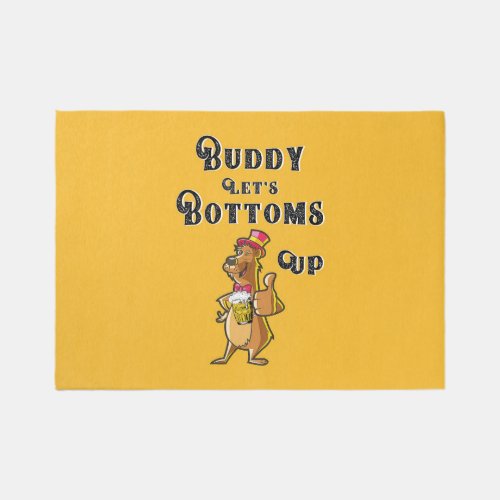 Buddy Lets Bottoms Up International 4 August Beer Outdoor Rug