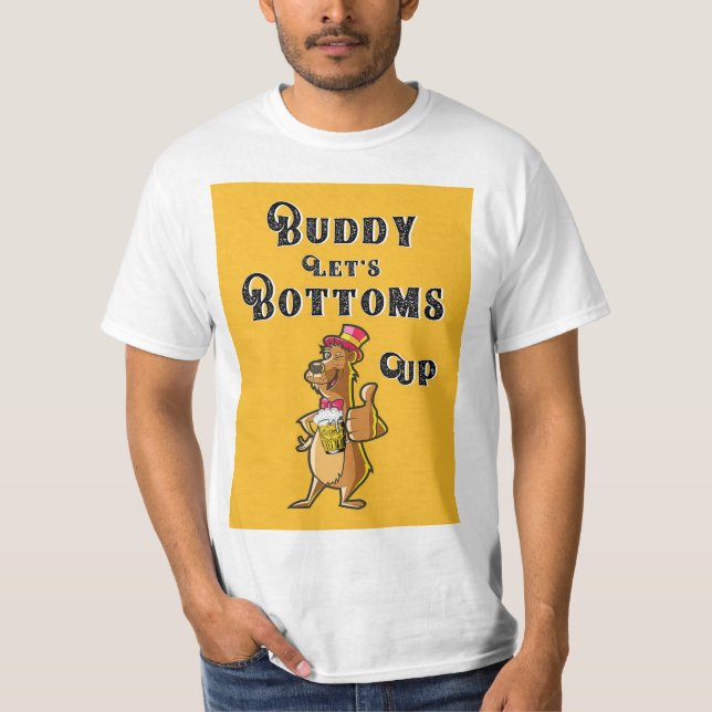 Buddy Let's Bottoms Up International 4 August Beer T-Shirt (Front)