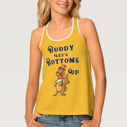 Buddy Lets Bottoms Up International 4 August Beer Tank Top