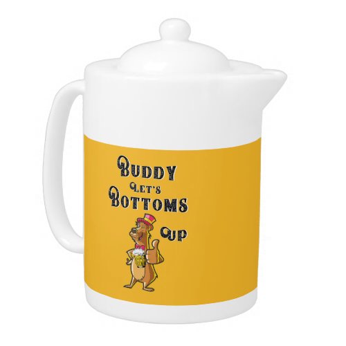 Buddy Lets Bottoms Up International 4 August Beer Teapot