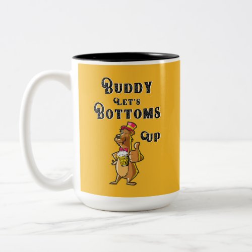 Buddy Lets Bottoms Up International 4 August Beer Two_Tone Coffee Mug