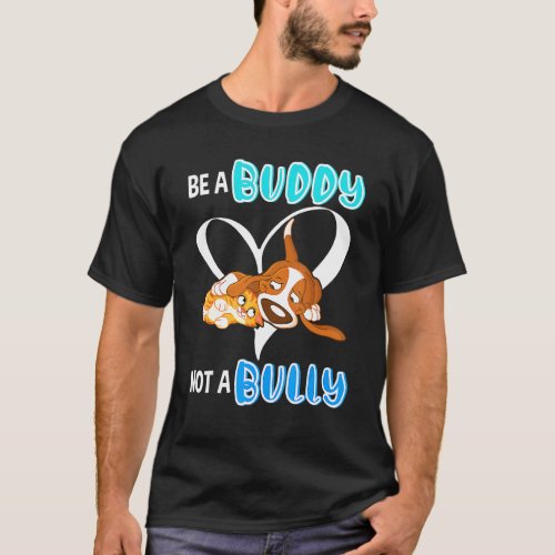 Buddy Not Bully Happy Unity Day Dog And Cat Heart T_Shirt