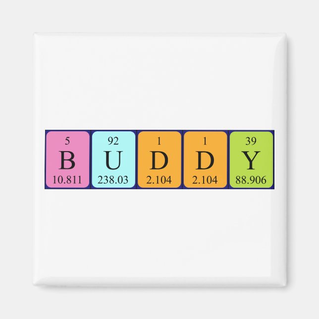 Buddy periodic table name magnet (Front)