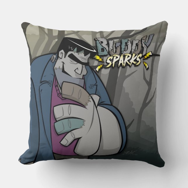 Buddy Sparks Throw Pillow (Front)