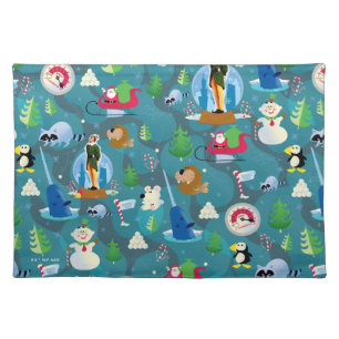 Buddy the Elf and Characters Teal Pattern Cloth Placemat