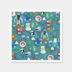 Buddy the Elf and Characters Teal Pattern Napkins