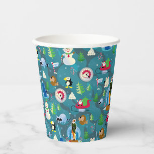 Buddy the Elf and Characters Teal Pattern Paper Cups