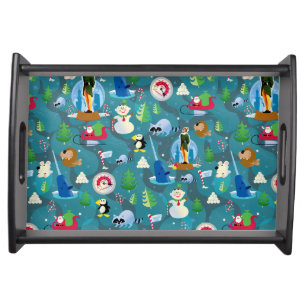 Buddy the Elf and Characters Teal Pattern Serving Tray
